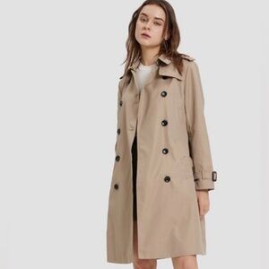 Micheal Kors Classic Double-Breasted Trench Rain Coat